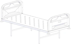 KF0-01-"MSC" (MSC-4106M) - General hospital bed with single bed, without wheels, plastic backrests, bed - steel sheet.