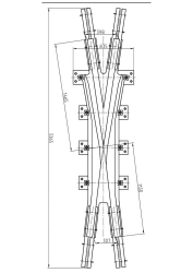 Sharp cross-arm of type R65 grade 2/7 (project 202-200-00)