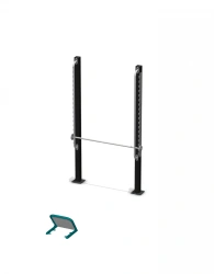 Trestle-bar for performing the tests "Pull-up from hanging on a high bar" and "Pull-up from lying on a low bar".