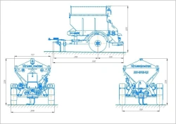 Semi-trailer tractor mounted sand spreader model: LKT-2PPPP (using LKT-P1800.00 axles)