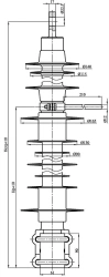 Cantilever rod insulator with ribbed shell made of organosilicon rubber KSPKr 120-25/1,5-0,4-NV