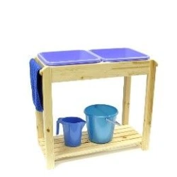 Laundry washing table with built-in basins
