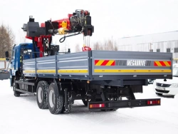 Special purpose vehicle with MKMA type hydraulic loading crane on the basis of KAMAZ 65117 and its modifications 64K04N-UN