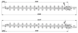 Frame rail with shackle of P65 type 1/11 grade 2768.11.000-02/03/08/08/09/09/10/11/20/21/26/27; 2768.12.000-02/03/08/08/09/10/11