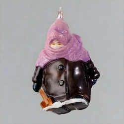 Christmas tree toy made of glass "Girl with a shovel"