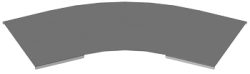 Radius cover for horizontal 45 degree angle of self-supporting cable girders KLI 000 U45, with overall dimensions from 150 mm to