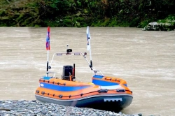Tunnel rigid-hull inflatable PVC boat with water jet propulsion RIB JET-RA4500 "SPASATEL"