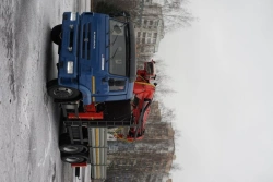 Special purpose vehicle with hydraulic loading crane of MKMA type on the basis of KAMAZ 65117 and its modifications 64K04N-UK