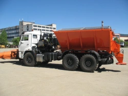All-season combined road machine 6843K4 on chassis and base vehicle of dump truck KAMAZ 6520-53;6520-B5