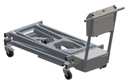 Electrically driven lift-transport trolley "Tanartis" for wheeled pallets and sliding pallets, according to TU 9451-002-.