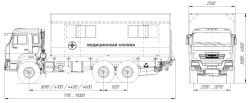 Medical service van on the chassis of vehicles type 57564 of modification: 57561Z on the basis of KAMAZ chassis of modification