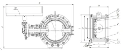 Interflanged rotary disc gate SAZ 99022 DN 150-1200 PN 1,0-1,6 MPa
