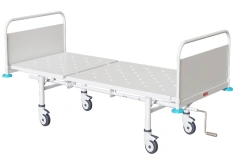 KF0-01-"MSC" (MSC-1101D) - General hospital bed with headrest, on wheels, metal backrests with decorative insert made of L