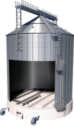Complete metal silos with flat bottoms type SPD without stripping screws type SHZ for food industry