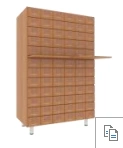 Catalogue cabinet, 3-module, 72 drawers (6x12), on supports hmm