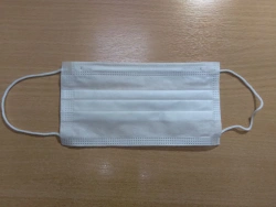 Medical disposable mask made of nonwoven material three-layer type 1 in accordance with GOST R 58396-2019 according to TU 32.50.