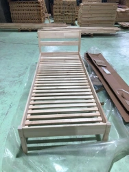 Birch wooden bed