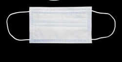 Disposable medical non-sterile mask made of non-woven fabrics for children, 3-layer with elastic band, 12x7 cm colour: white