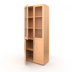 Filing cabinet with glass