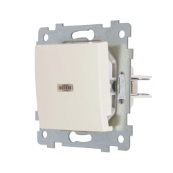 "MARIA" Single-lever flush-mounted switch mechanism with light indication C110-438, colour "ivory"