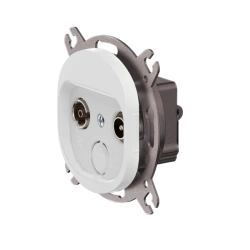CADUCEUS ALING EON Flush-mounted aerial TV/FM feed-through socket, white, Art. No. E612P.0 (mechanism)