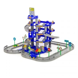 Parking Lot 4 Level with Road and Cars (Blue) (in box), article 44716