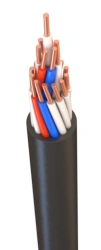 Control cable with copper conductors and rubber insulation for rated alternating voltage up to 660 V with frequency up to 100 Hz