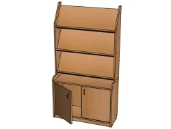 1-sided bookcase with drawer + doors, 3 shelves/ CJ132