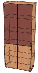 Filing cabinet ST-1.2 with glass doors