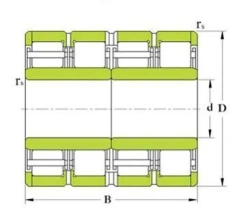 Four row deep groove roller bearing with short cylindrical rollers 4427/850