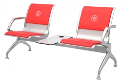 Multi-seat sections of the trade mark "COMFORUM" with built-in electrical socket blocks with soft element