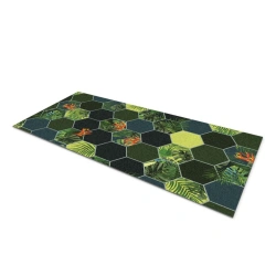 SHAHINTEX DIGITAL PRINT (18) Moisture absorbent cut-out mat "Jungle" honeycomb 60x120 green
