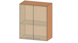 Hinged cupboard with shelf, two-door with glass. Model: ??-4