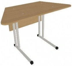 Trapezium table on metal frame
