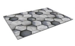 SHAHINTEX DIGITAL PRINT (11) Moisture absorbing cut-out mat "Honeycomb" 60x90 grey