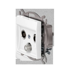 CADUCEUS ALING PRESTIGE Flush-mounted aerial TV/FM/SAT socket, white, Art. no. 6012S.0 (mechanism). 6012S.0 (mechanism)