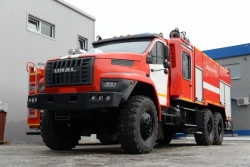 Fire tanker AC-(3,0-9,0)-?, type 5881T, modification 5881T5, on chassis Ural-55571-6151-70, 55571-6151-72, 55571-6151-74,