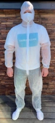 Medical protective disposable coverall "NevaLight" type "Casper" sizes: 42-48, 50-56, 58-64; colour white, blue, white with g