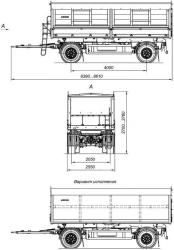 Double-axle tipping trailer 8595-40S with CEYLAN AS-1210-225-ST-OV axles with load capacity 12 tonnes