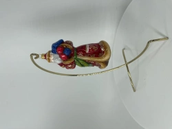 Christmas tree toy made of glass "Father Frost with a blue sack"