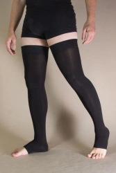 Open toe thigh compression stockings with silicone (I compression class, Size No. 1,2,3,4,5,6).Item No. CS1(n)-C.