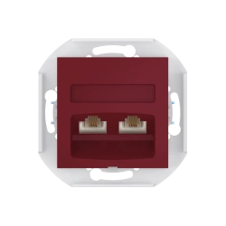 CADUCEUS ALING PRESTIGE flush-mounted double telephone socket 2xRJ12 6P6C cat. 3, maroon, art. 3, burgundy, art. 60131.3 (mechan