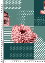 Mixed knitted fabric (XL-50%, PE-50%) printed, lined single on the basis of kulirnoy glady