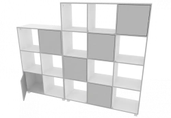 Double-sided shelving unit (6 closed cells) 2242x400x1365_1800 mm (WxHxH)