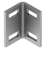 Corner BSUW 50x50x80, with overall dimensions 50x50x80 mm, with metal thickness 4,0 mm, thermodiffusion galvanisation