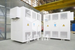 Power three-phase dry-type protected transformers with air-barrier monolith insulation of rated capacity 500-4000 kVA; for volta