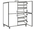 Cupboard for chemical reagents (glass shelves) SHK-6