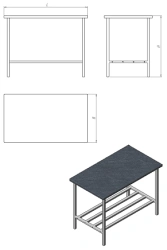 Metal-framed table (ST.MK series)