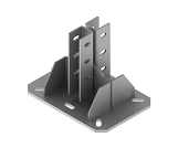 Double BSUS 5D hinged profile traverse, with overall dimensions 190x200x270 mm, metal thickness 8,0 mm, stainless steel