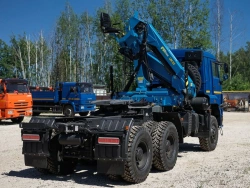Special truck with hydraulic loading crane of KMA type on the basis of KAMAZ 43118 and its modifications 41K32N-U3